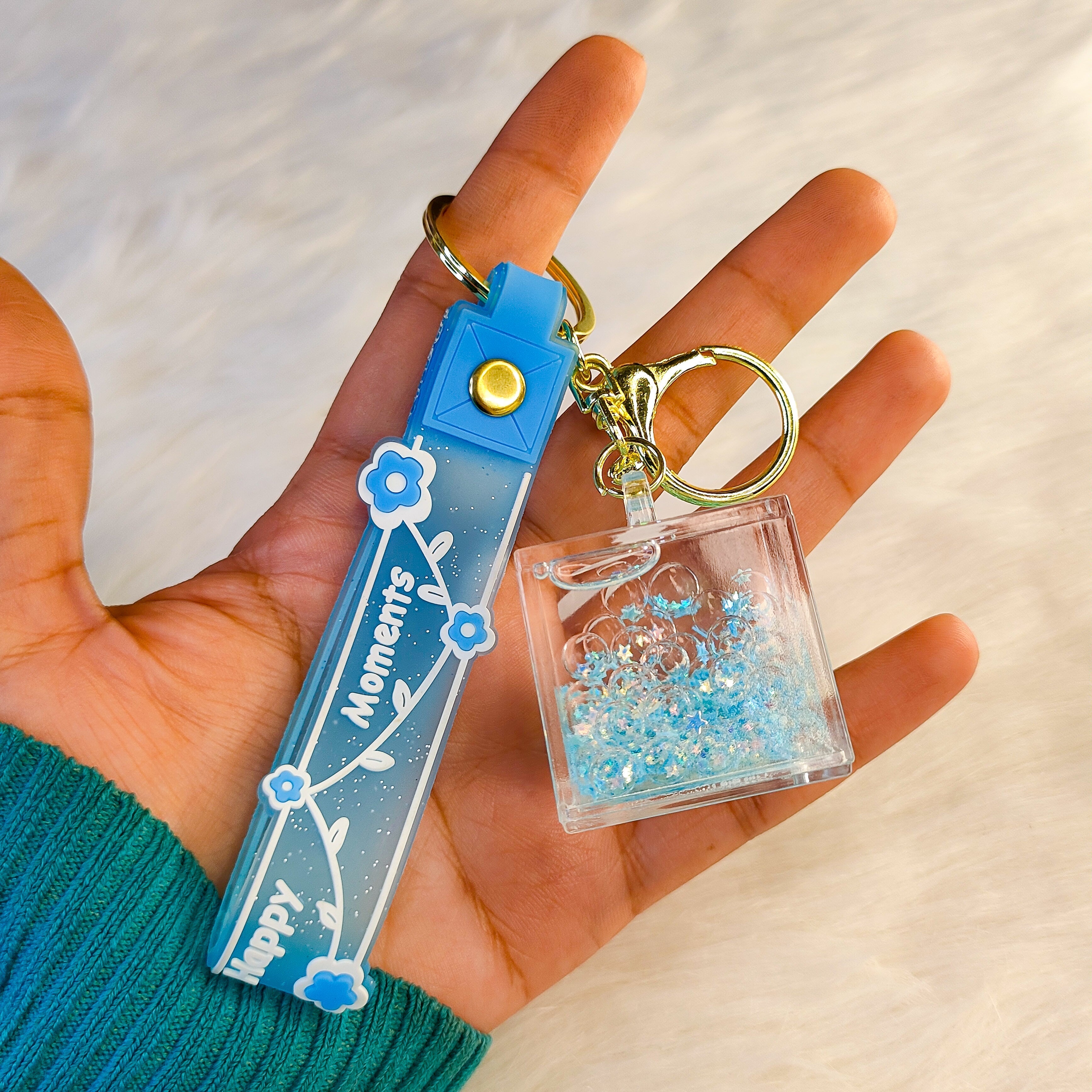 Cube Bubble Water Keychains - ( Pack of 1 )