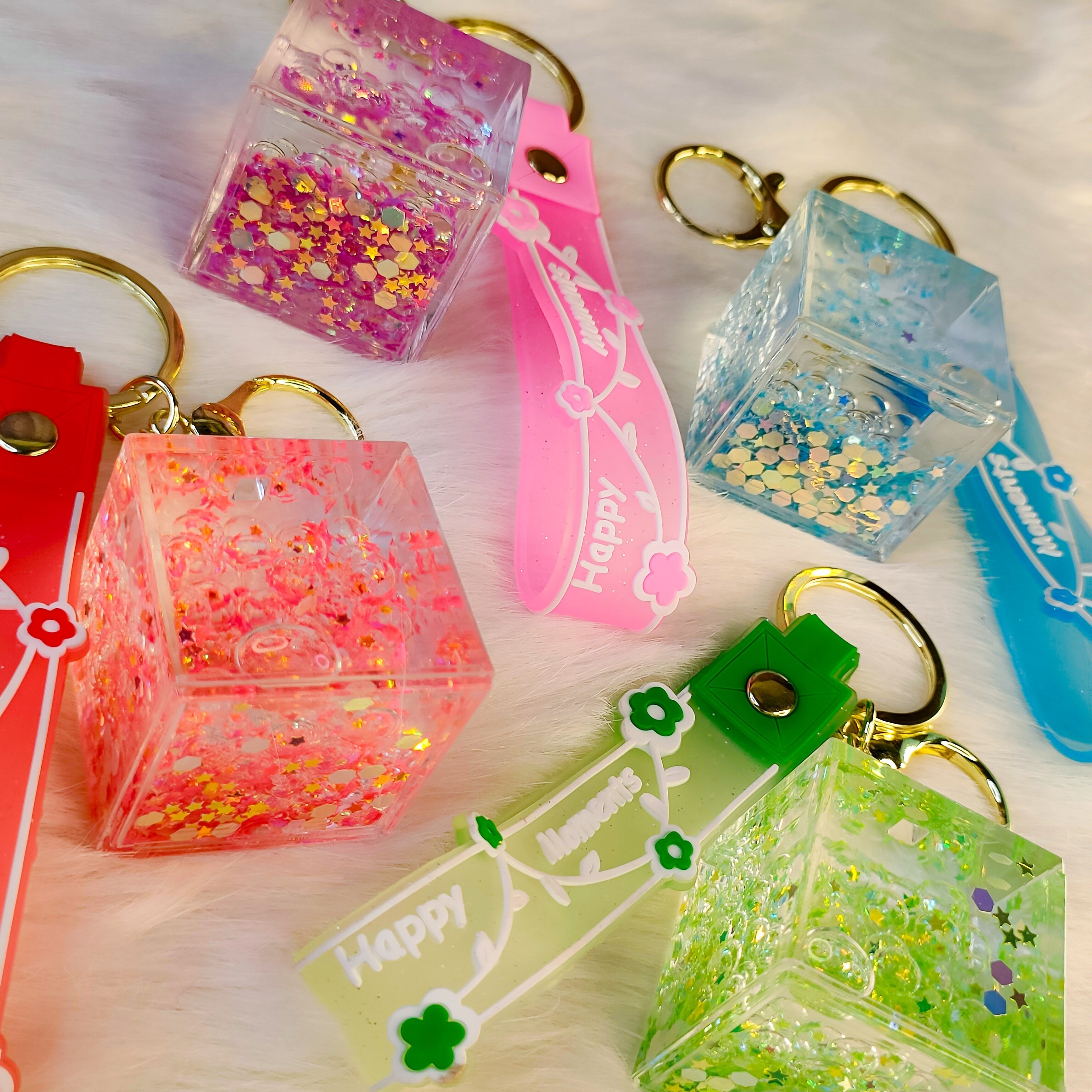 Cube Bubble Water Keychains - ( Pack of 1 )