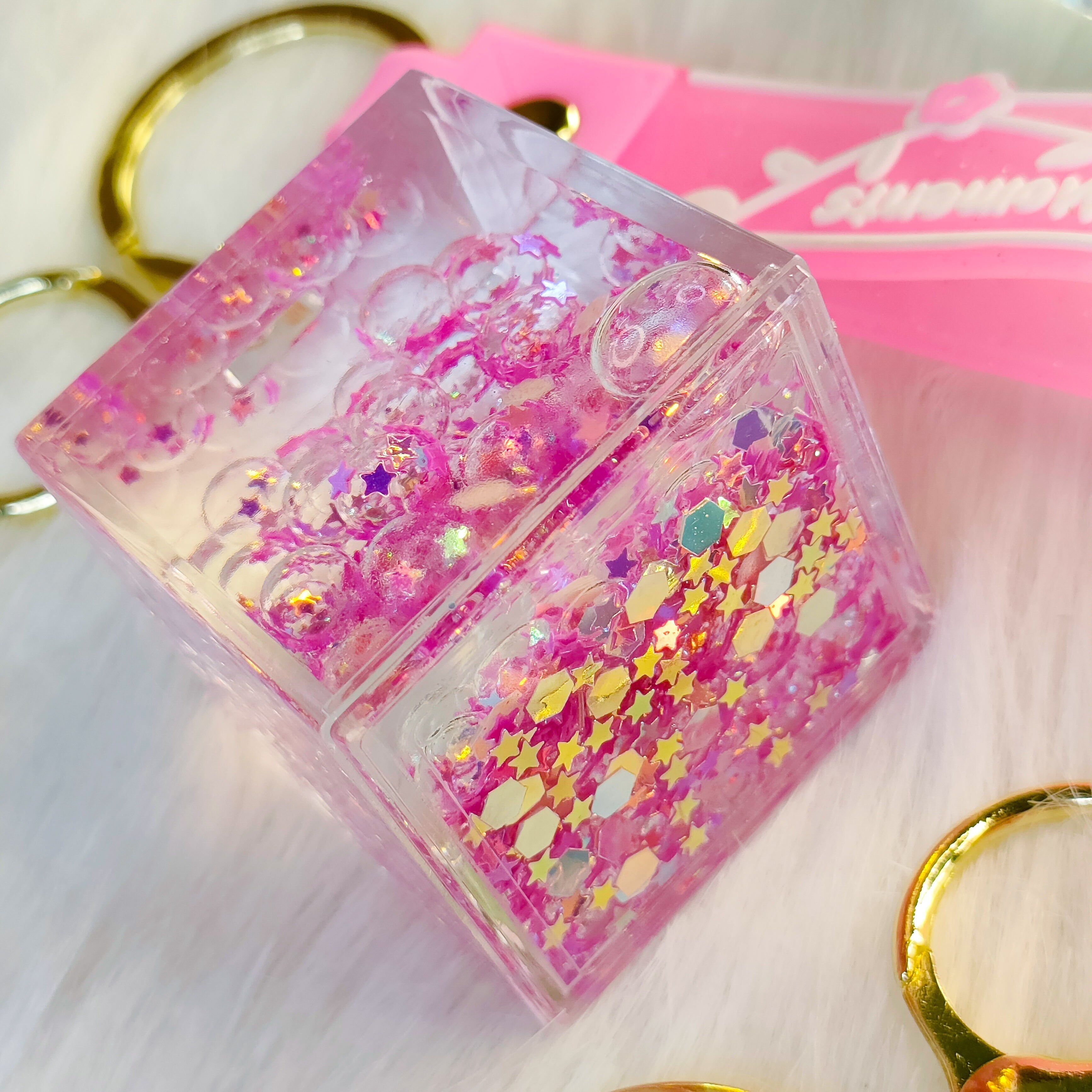 Cube Bubble Water Keychains - ( Pack of 1 )