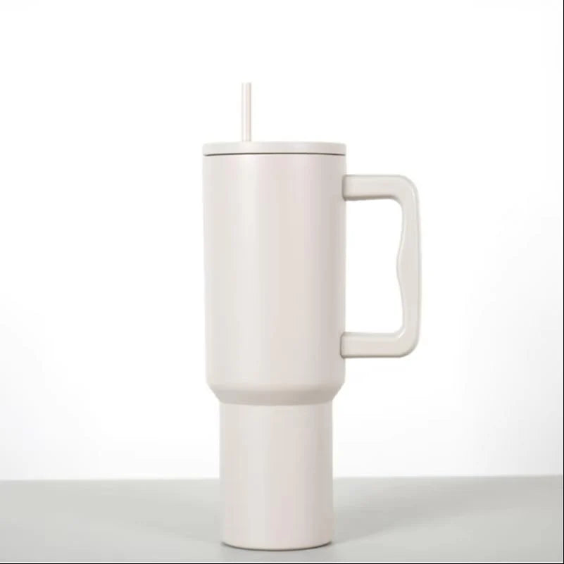 Stainless Steel Tumbler – Matte Finish |Sipper | Leak-Proof | With 2 Straw & Brush 1.2L