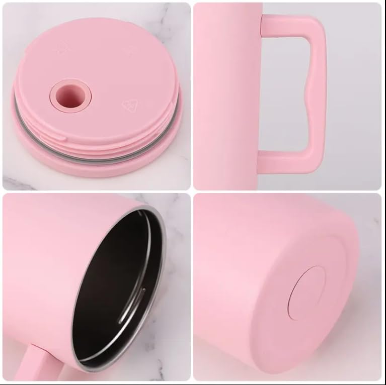 Stainless Steel Tumbler – Matte Finish |Sipper | Leak-Proof | With 2 Straw & Brush 1.2L