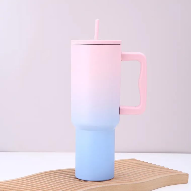 Stainless Steel Tumbler – Matte Finish |Sipper | Leak-Proof | With 2 Straw & Brush 1.2L