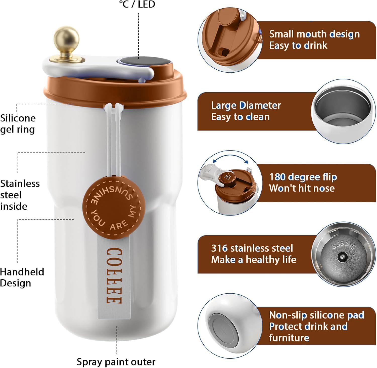 CozyCup Insulated Tumbler – Leak-Proof, Non-Slip & Long-Lasting Warmth