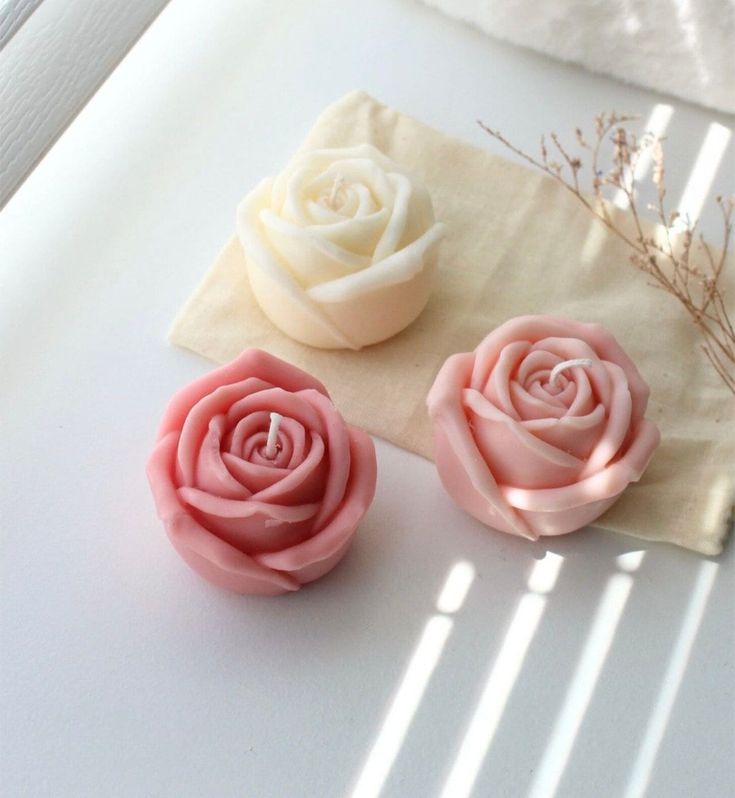 Rose Bud Scented Candle ( PACK OF 3 )