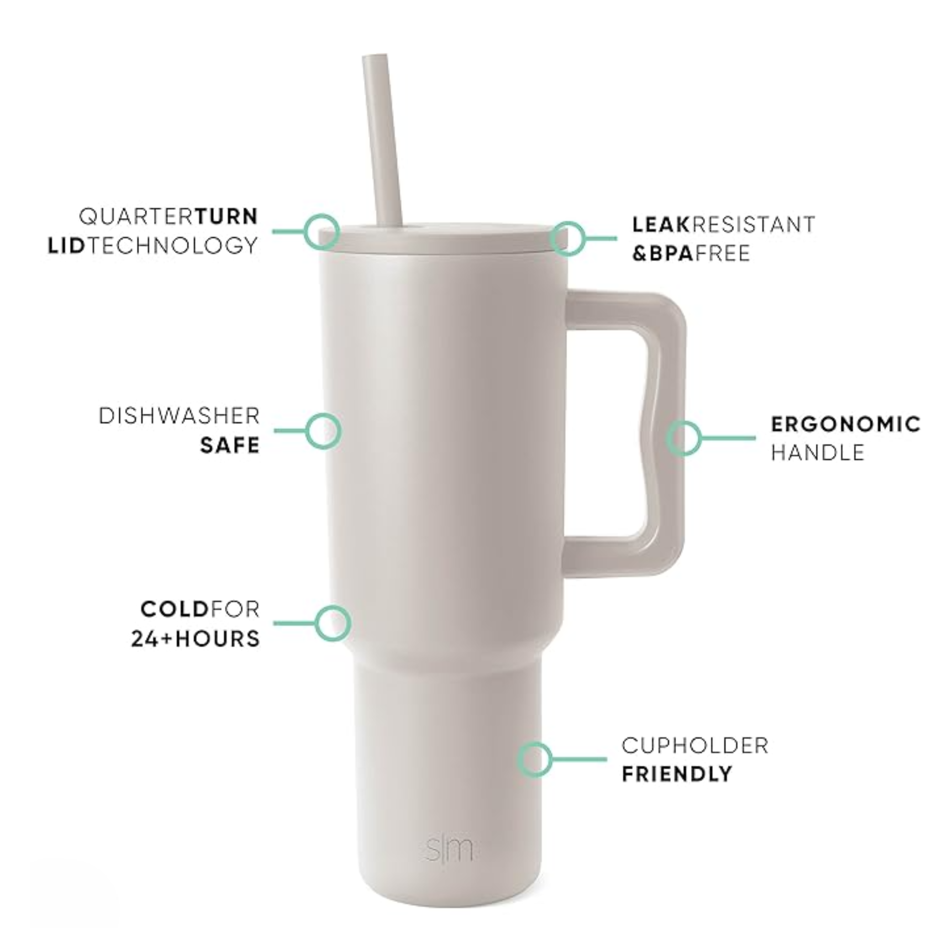 Stainless Steel Tumbler – Matte Finish |Sipper | Leak-Proof | With 2 Straw & Brush 1.2L