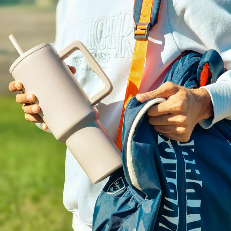 Stainless Steel Tumbler – Matte Finish |Sipper | Leak-Proof | With 2 Straw & Brush 1.2L