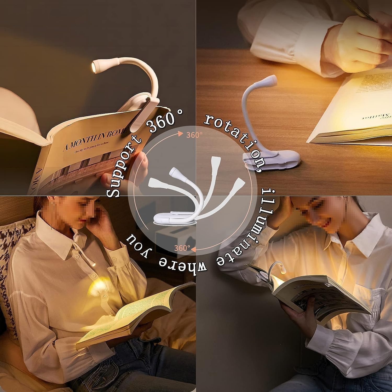Clip-On LED Reading Light with 3 Modes