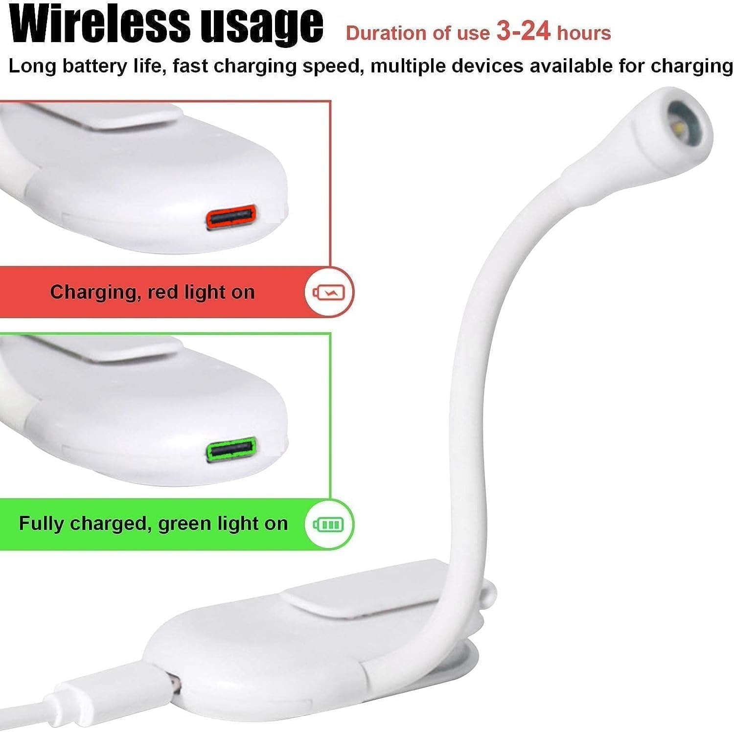 Clip-On LED Reading Light with 3 Modes